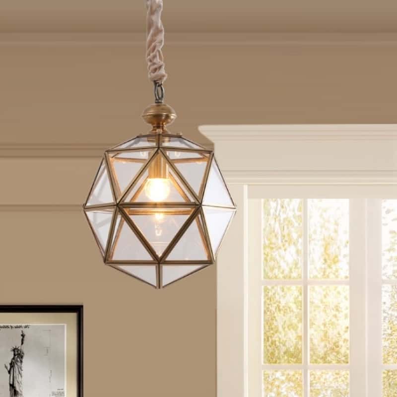 Đèn thả trần bằng đồng khối đa giác XJD066 3