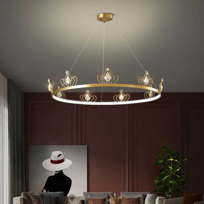 Đèn thả trần đồng dạng tròn vương miện HL8313 4