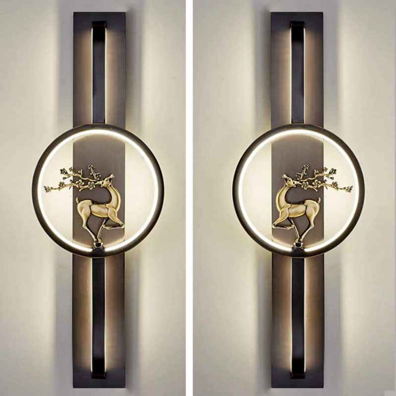 Đèn tường đồng hươu sừng hoa nghệ thuật GY9241 5