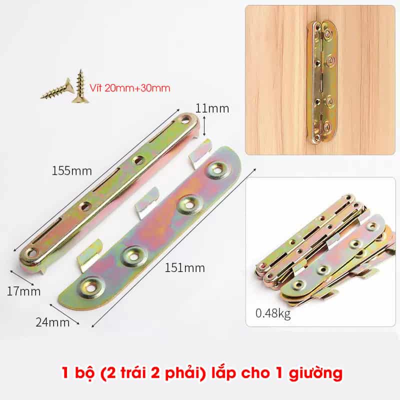 Bộ bas ke góc giường kệ bằng thép CF01 10