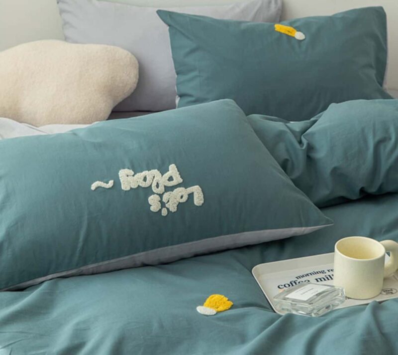 Bộ chăn ga giường cotton họa tiết ly trà sữa MM3043 2