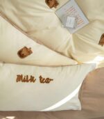 Bộ chăn ga giường cotton họa tiết ly trà sữa MM3043