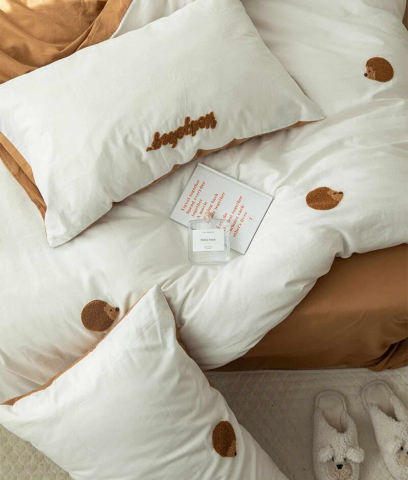 Bộ chăn ga giường cotton họa tiết ly trà sữa MM3043 3
