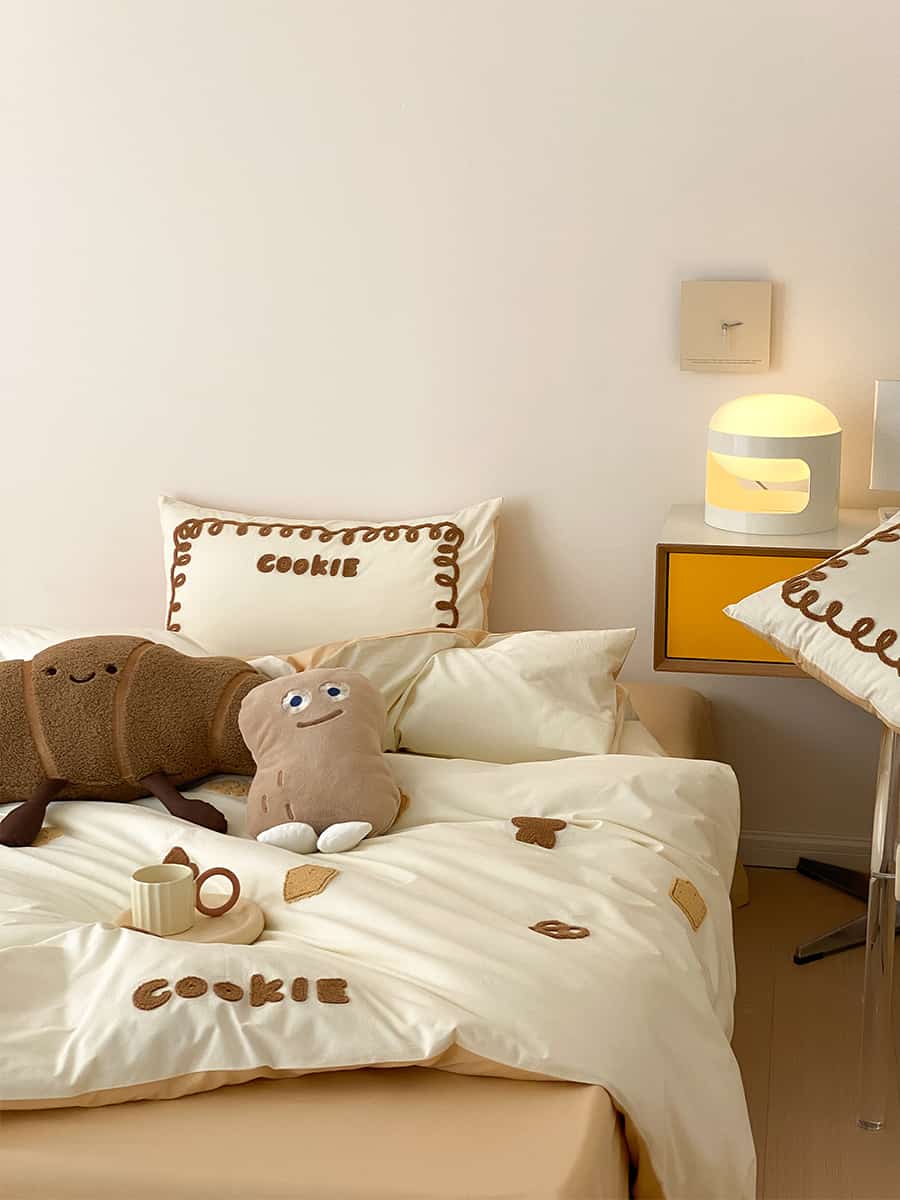 Bộ ga giường cotton họa tiết bánh quy bơ MM1795 4