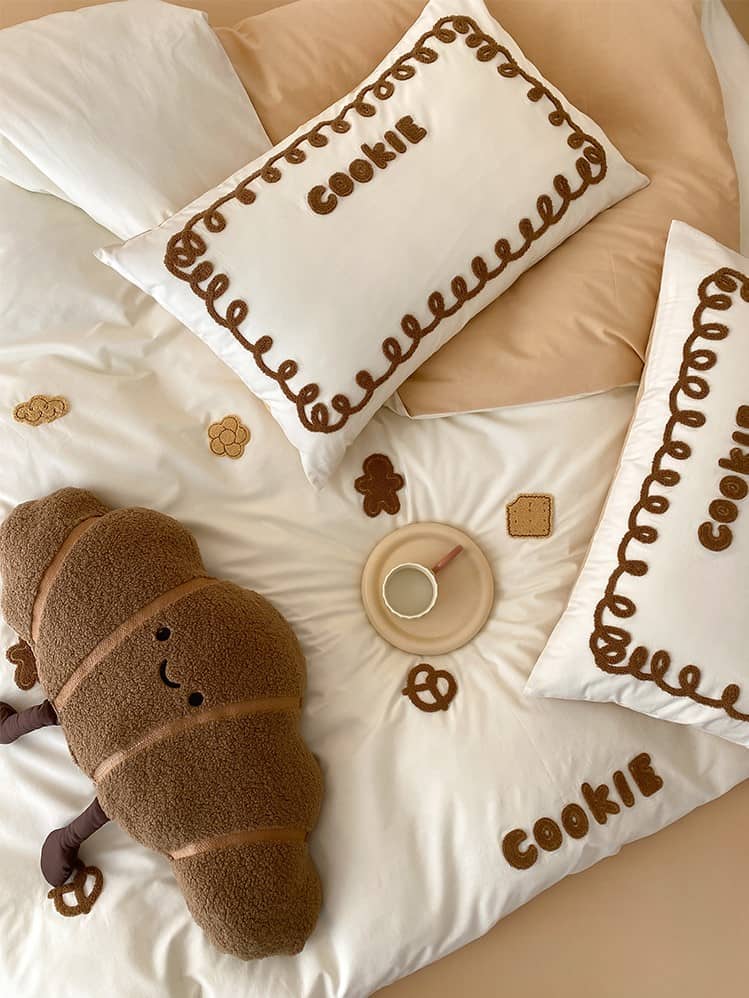 Bộ ga giường cotton họa tiết bánh quy bơ MM1795 5