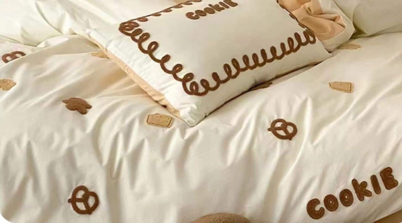 Bộ ga giường cotton họa tiết bánh quy bơ MM1795 6