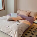 Bộ ga giường cotton họa tiết hoa thêu nổi MM5545
