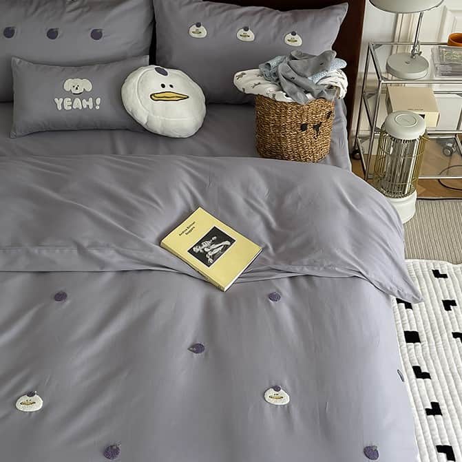 Bộ ga giường cotton họa tiết hoa thêu nổi MM5545 9