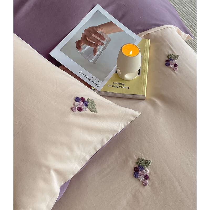 Bộ ga giường cotton họa tiết hoa thêu nổi MM5545 10