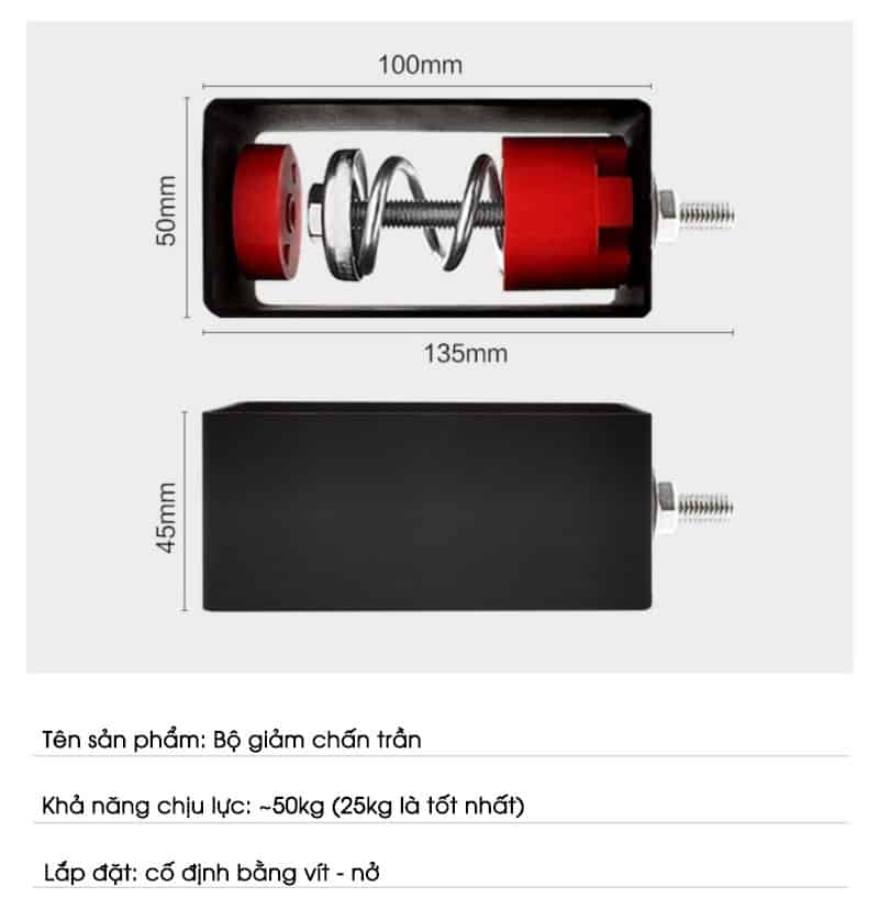 Phụ kiện giảm chấn lò xo lắp đặt tấm tiêu âm GH005 10