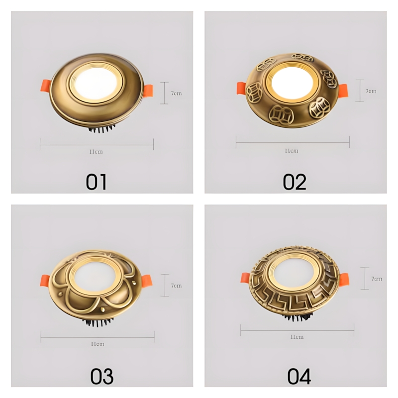 Đèn LED âm trần khung đồng hiện đại 10W JYL7005