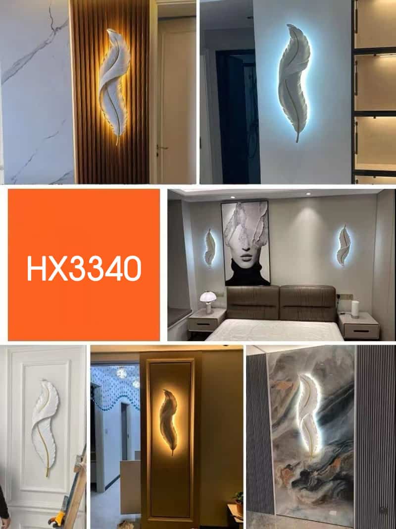 Đèn gắn tường lông vũ hiện đại sang trọng HX3340 18