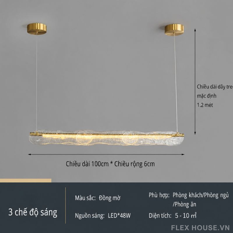 Đèn thả trần bàn ăn dải đồng nguyên chất ZX1439 9