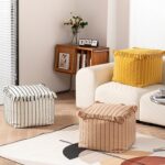 Đôn nhồi hạt xốp tua rua họa tiết kẻ sọc PCH7358