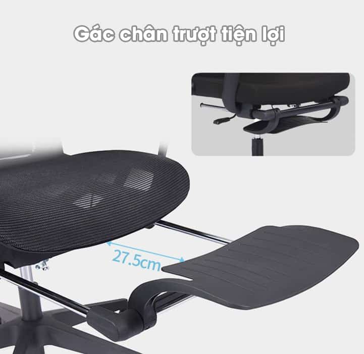 Ghế công thái học gác chân ngả lưng 160 độ XR444 8