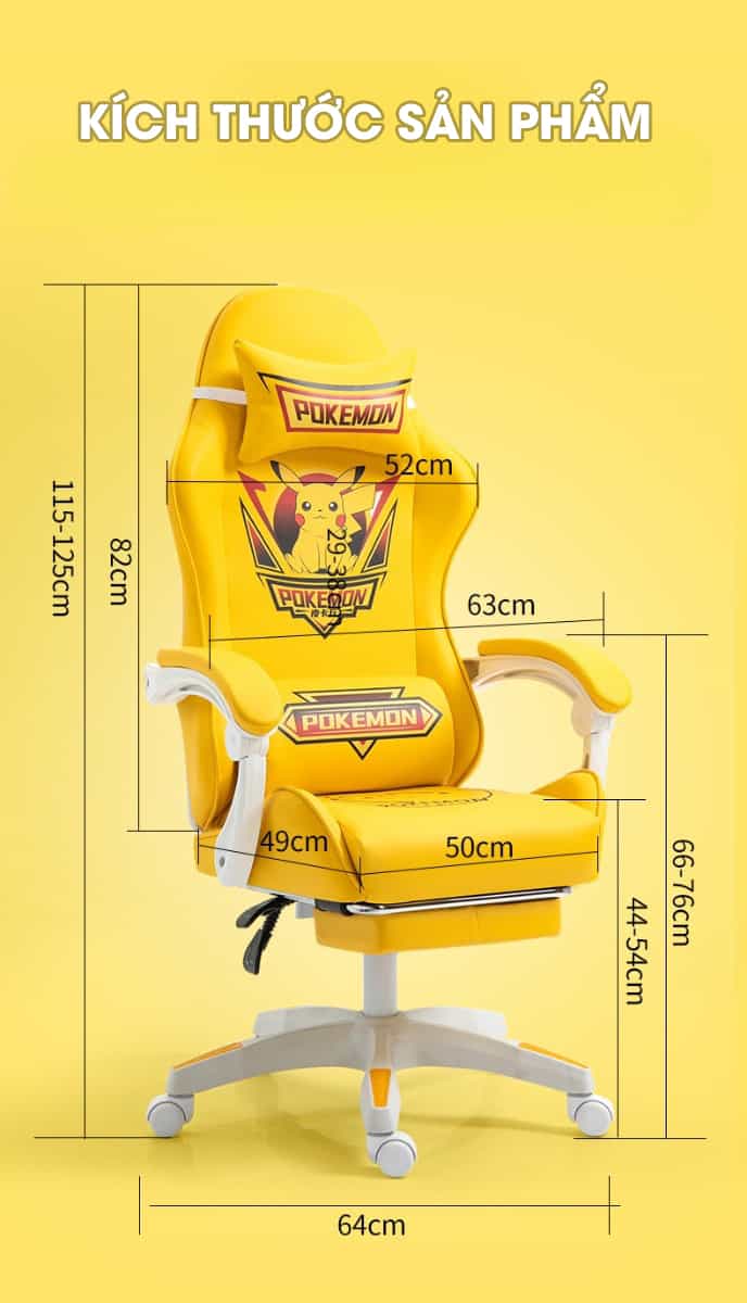 Ghế giải trí gaming Pikachu nhiều màu sắc PK807 11