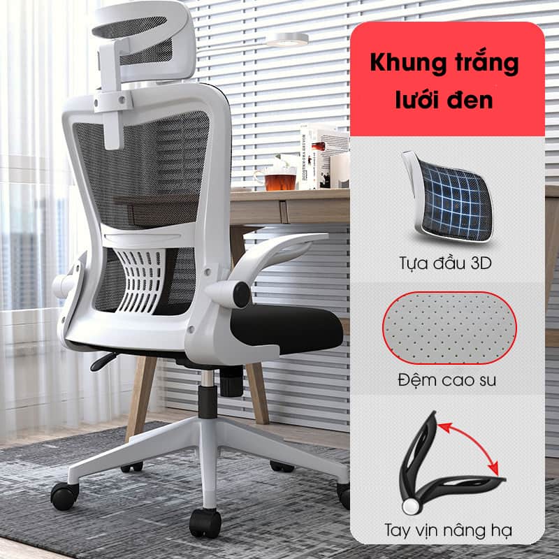 Ghế làm việc học tập công thái học Ergonomic YZ1379 12