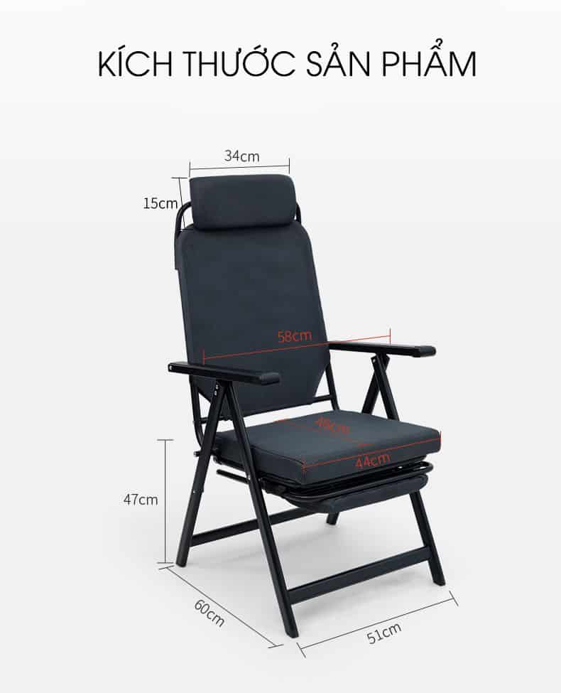 Ghế ngủ văn phòng gác chân xếp gọn YR0260 12