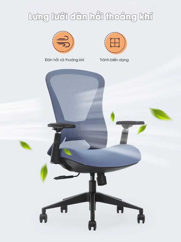 Ghế xoay văn phòng thiết kế công thái học VS818 6