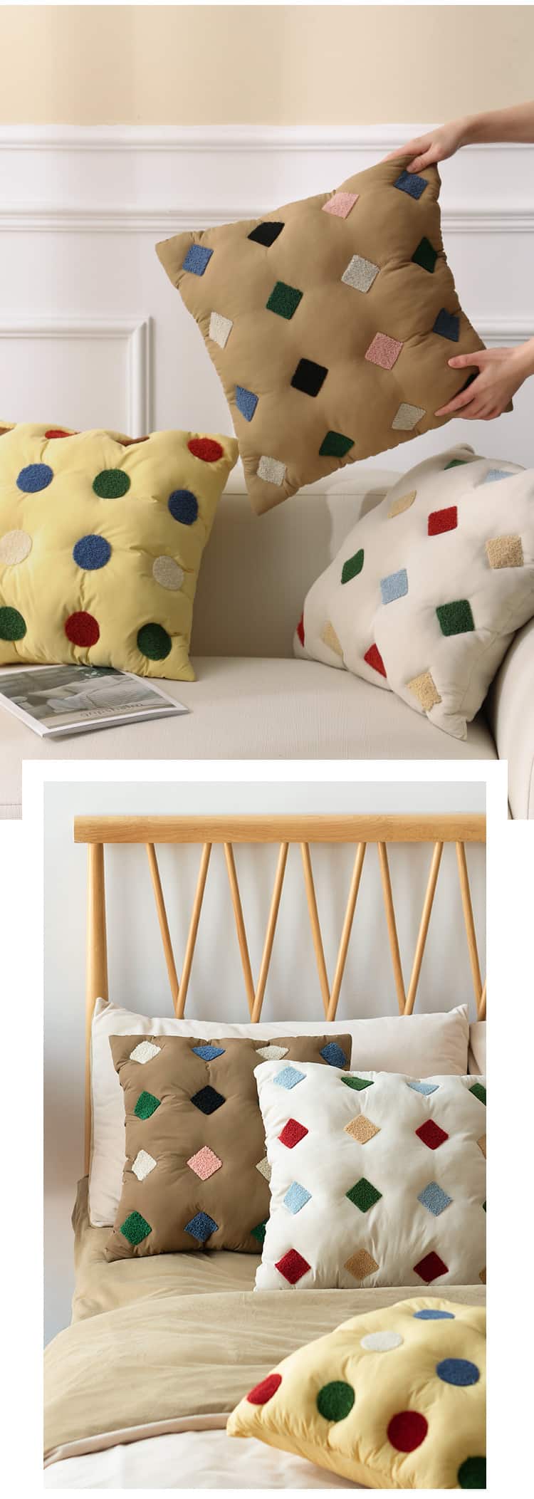Gối sofa phòng khách họa tiết thêu đa màu PCH0634 8