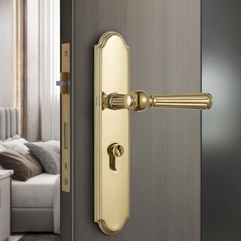 Khóa tay gạt đồng vàng PVD tân cổ điển R8155 8
