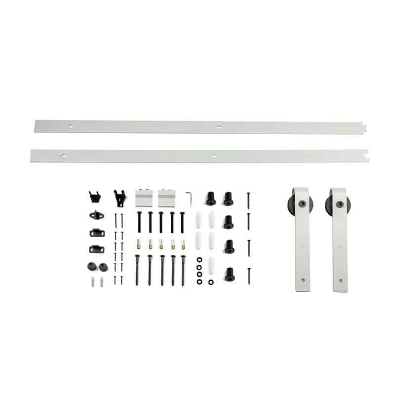 Ray trượt barn door cánh phẳng đơn màu bạc RT9448 8