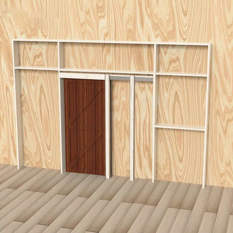 Khung chịu lực cho ray trượt barn door đơn RT9886 4