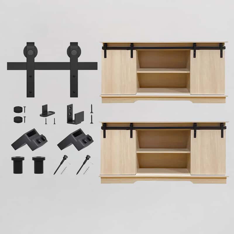 Ray trượt barn door cửa đôi tủ gỗ kiểu Mỹ RT2219