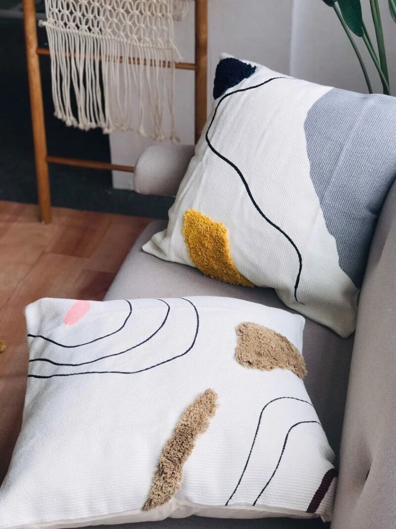 Vỏ gối sofa chần bông họa tiết trừu tượng PCH0636 1