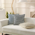 Vỏ gối tựa lưng canvas sọc hai màu tối giản PCH8670