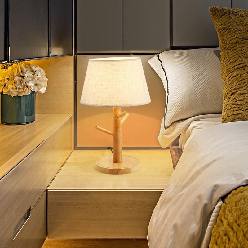 Đèn đầu giường phòng ngủ để bàn bằng gỗ XC9004 5