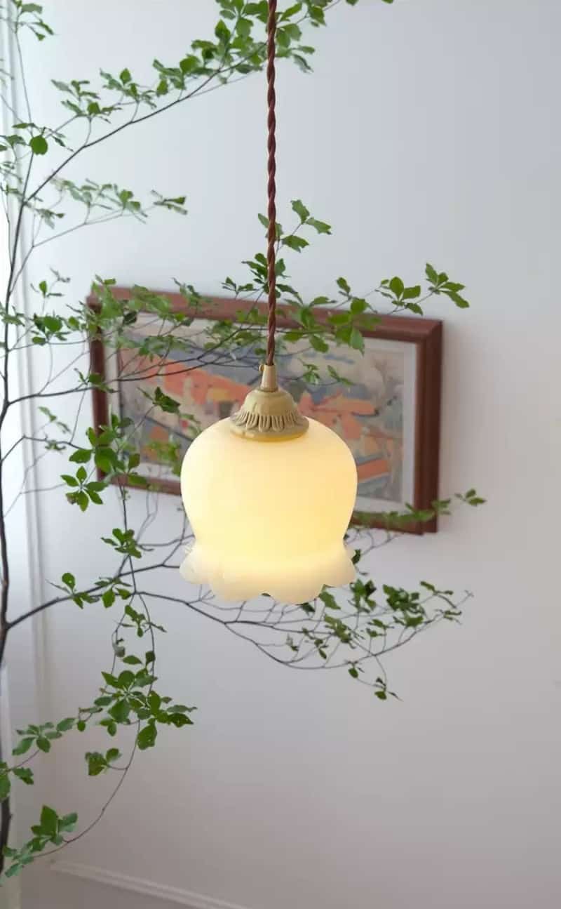 Đèn thả đầu giường bằng đồng hoa linh lan D1138 3
