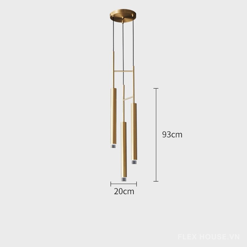 Đèn thả trần đồng hình ống trụ hiện đại FLM003 14