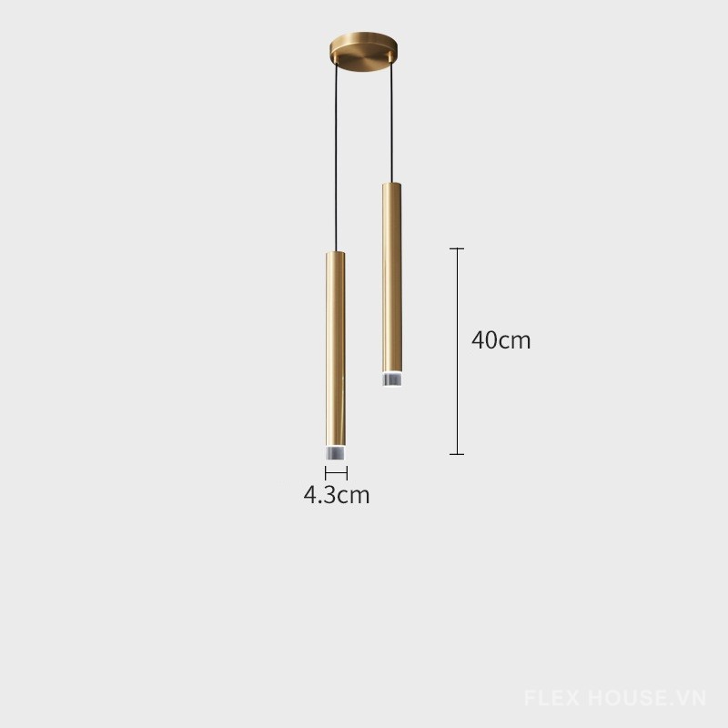 Đèn thả trần đồng hình ống trụ hiện đại FLM003 12