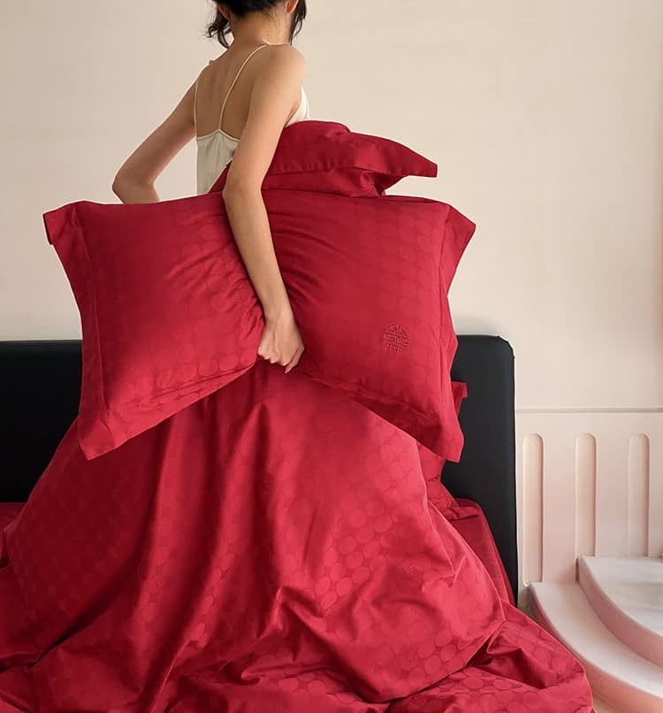 Bộ chăn ga cotton tình yêu vĩnh cửu JJ7156 5