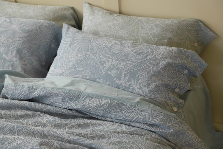 Bộ chăn ga giường cotton mềm hoa trắng ZH9136 12