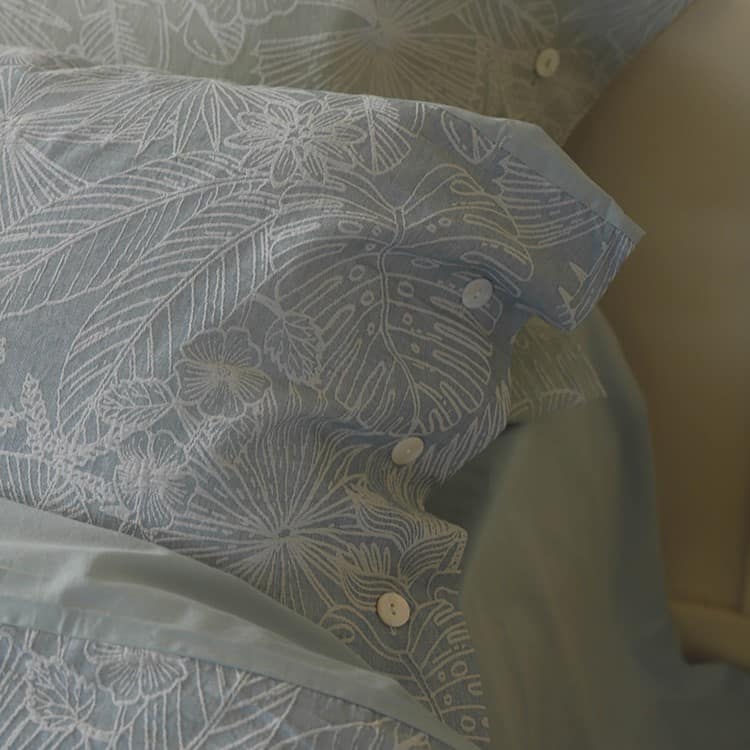 Bộ chăn ga giường cotton mềm hoa trắng ZH9136 9