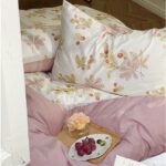 Bộ chăn ga vỏ gối cotton sắc hoa mùa hè MM4348B