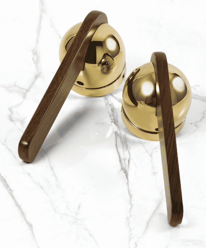 Bộ khóa cửa phòng hợp kim tay gỗ tự nhiên HG6813 9