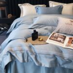 Bộ chăn ga gối Cotton Satin sọc sợi cao cấp ZH5481