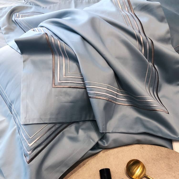 Bộ chăn ga gối Cotton Satin sọc sợi cao cấp ZH5481 7
