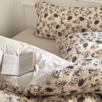 Bộ chăn ga gối cotton hoa hồng đen cá tính MM4807