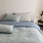 Bộ chăn ga gối cotton màu xanh da trời JJ7000