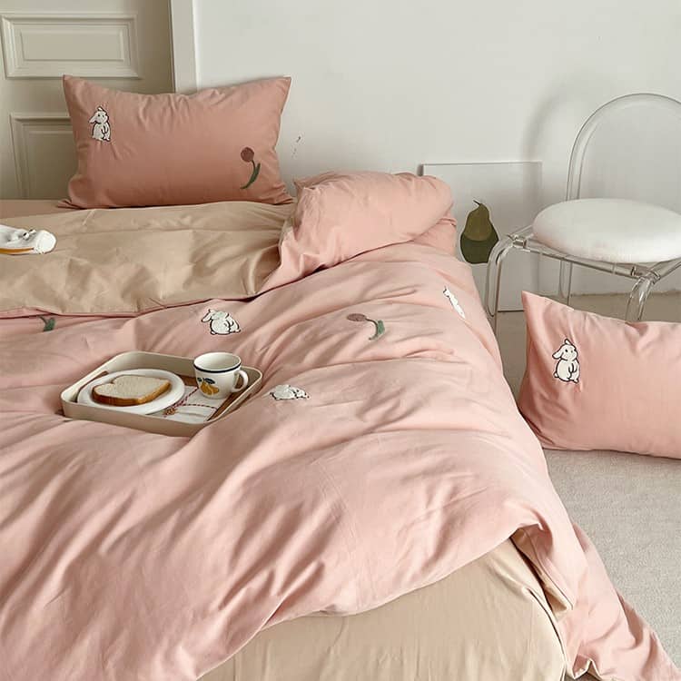 Bộ chăn ga gối cotton thêu hoa tulip MM4313 9