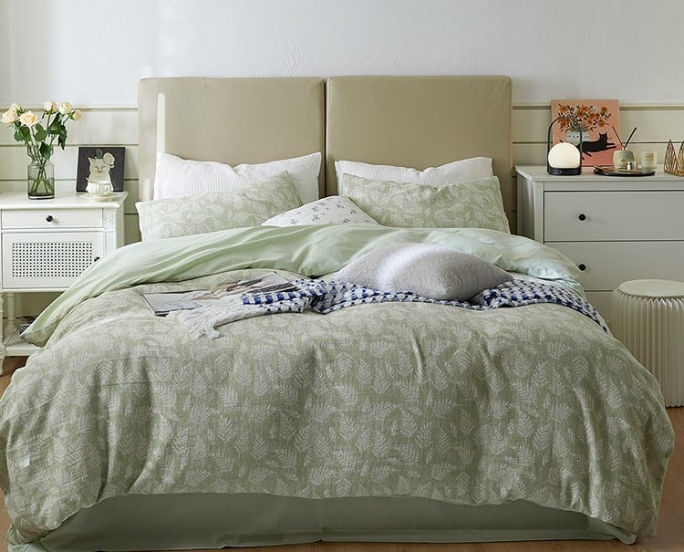 Bộ chăn ga gối họa tiết lá dương xỉ MM9528B 6