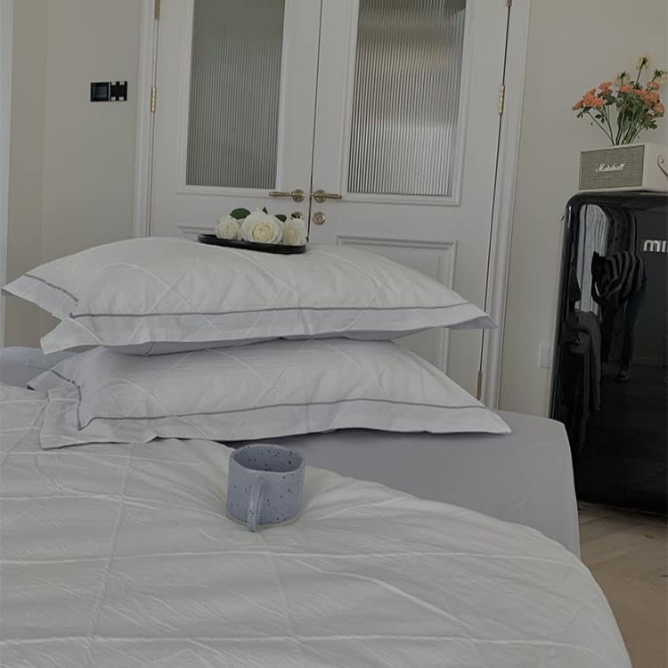 Bộ chăn ga gối nhuộm sợi họa tiết hình thoi MM1884 3