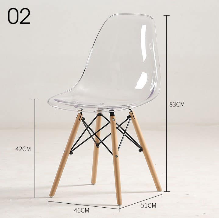 Ghế Eames trong suốt decor phòng ăn ban công CYD534 13