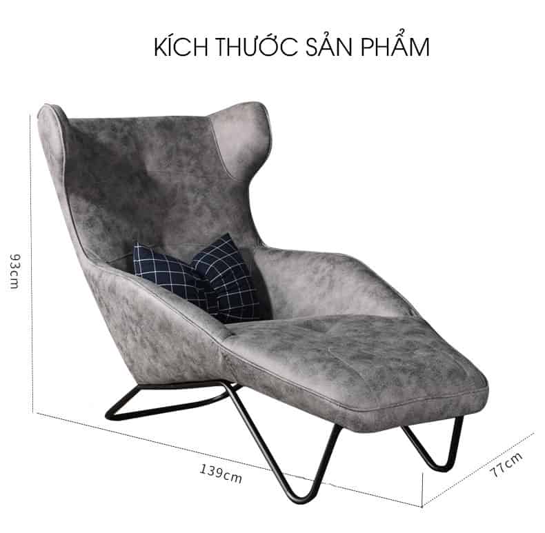 Ghế da sofa lười chân sắt nghệ thuật JM6177 12