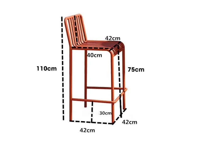 Ghế quầy bar ngoài trời cafe sân vườn OZ801 12