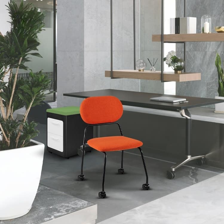 Ghế văn phòng khung sắt nghệ thuật chân xoay B381 11